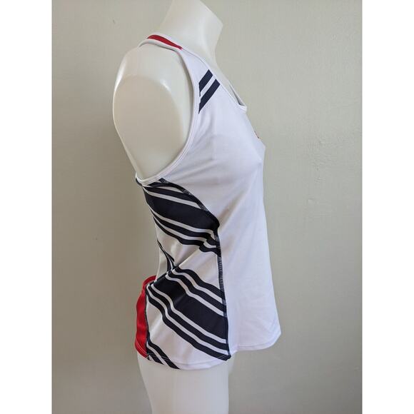SOAS Womens Size Large Running Tri Tank White Racerback Cycling Pockets - Picture 7 of 14